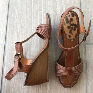 Brown Wedge Bare Traps Size 10